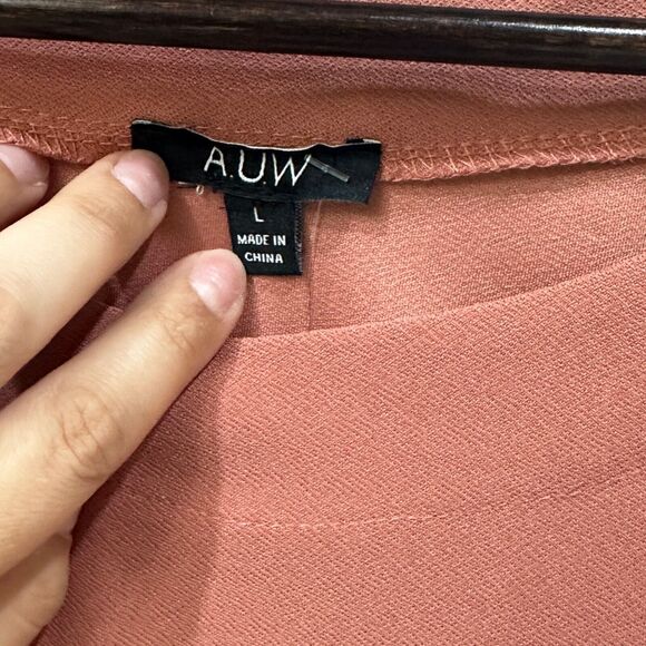 Womens Coral Blouse Size Large AUW Sleeve Ring Detail Casual Lightweight Top - Picture 6 of 12